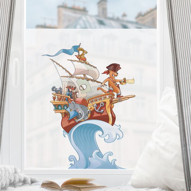 Fensterfolie Wohnzimmer Piratenschiff