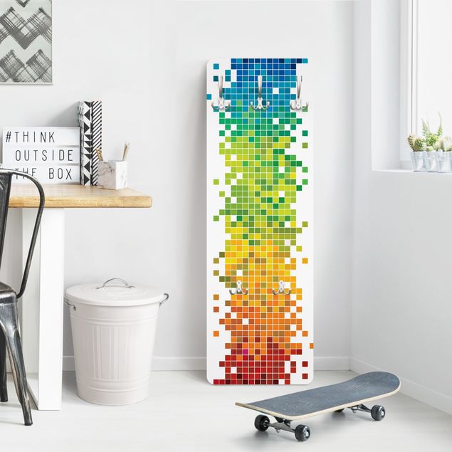 Garderobenpaneel Pixel-Regenbogen