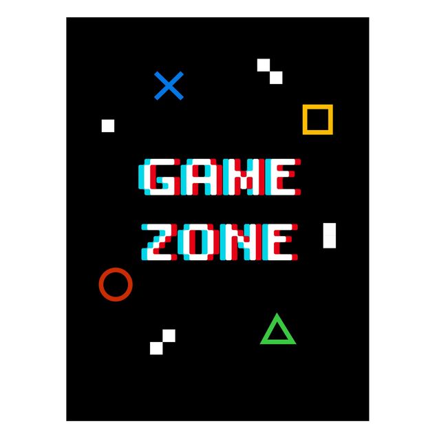 Bilder für die Wand Pixel Text Game Zone