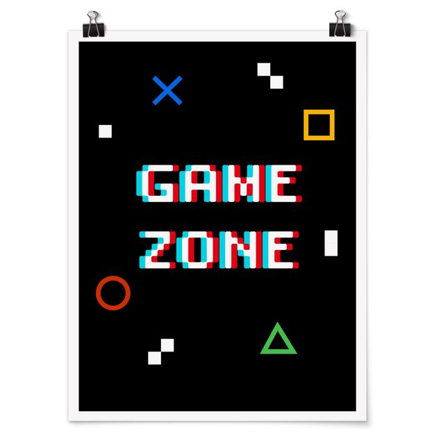 Poster - Pixel Spruch Game Zone - Hochformat 3:4