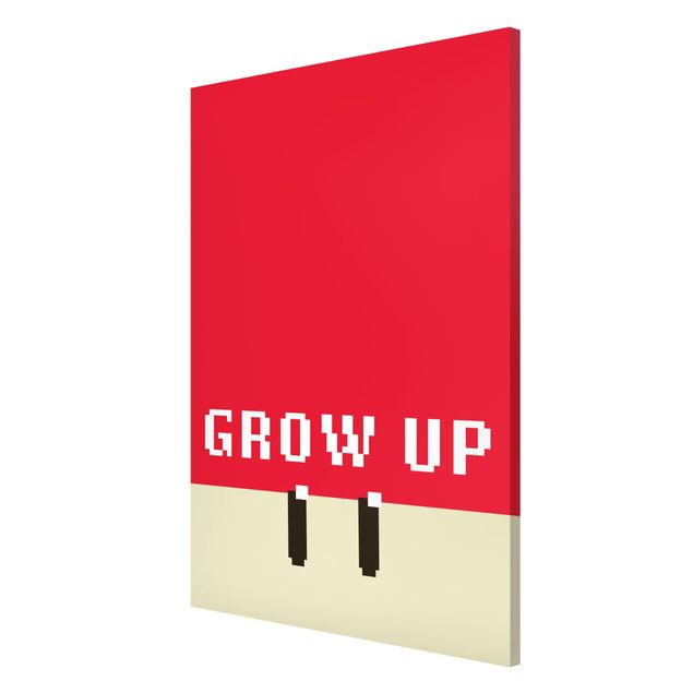 Magnettafel Pixel Text Grow Up In Red