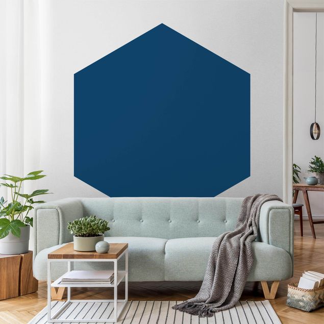 Tapete Hexagon Preussisch-Blau
