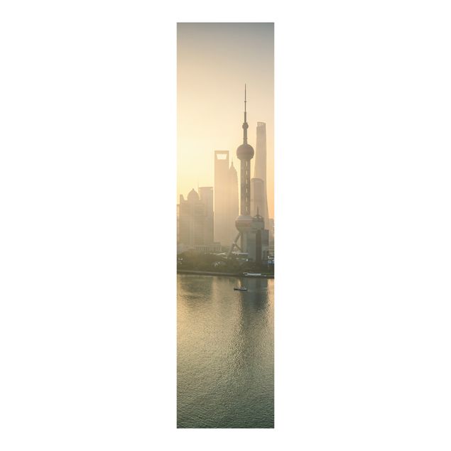 Schiebegardinen mit Motiv 3-teilig Pudong bei Sonnenaufgang