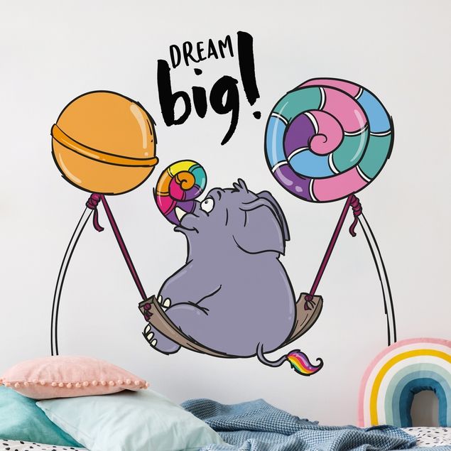 Wandtattoo Zitate Pummeleinhorn - Dream big Elefant