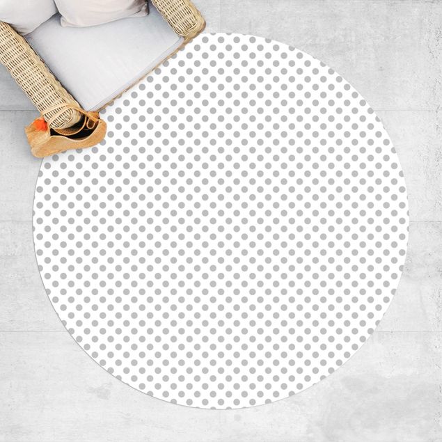 Teppiche Punkte Grau auf Weiß