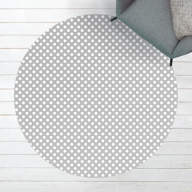 Teppiche Punkte in Weiß auf Grau
