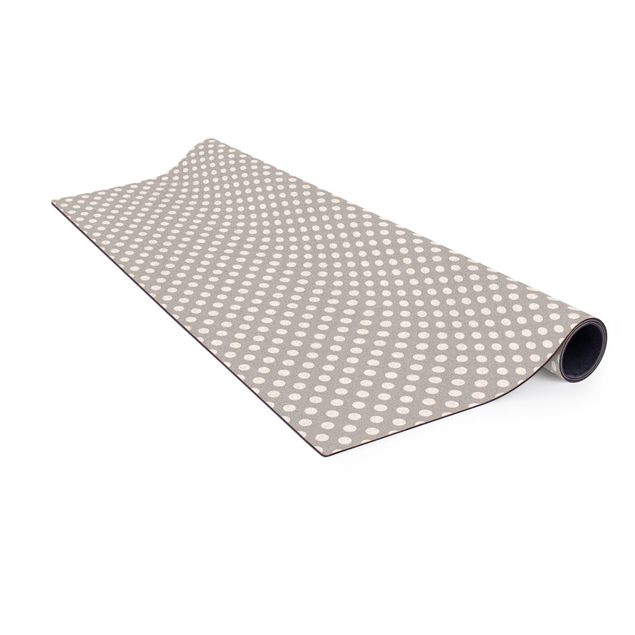 Große Teppiche Punkte in Weiß auf Grau
