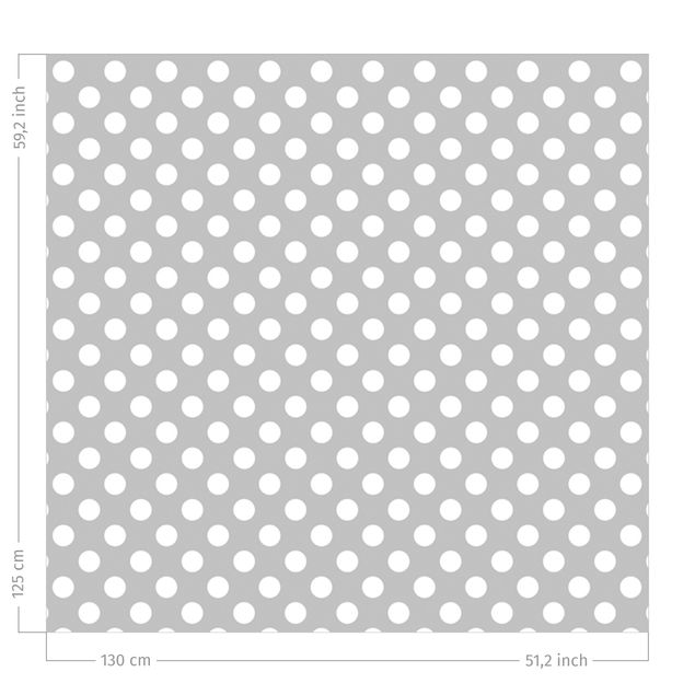 Vorhänge Muster Punkte in Weiß auf Grau