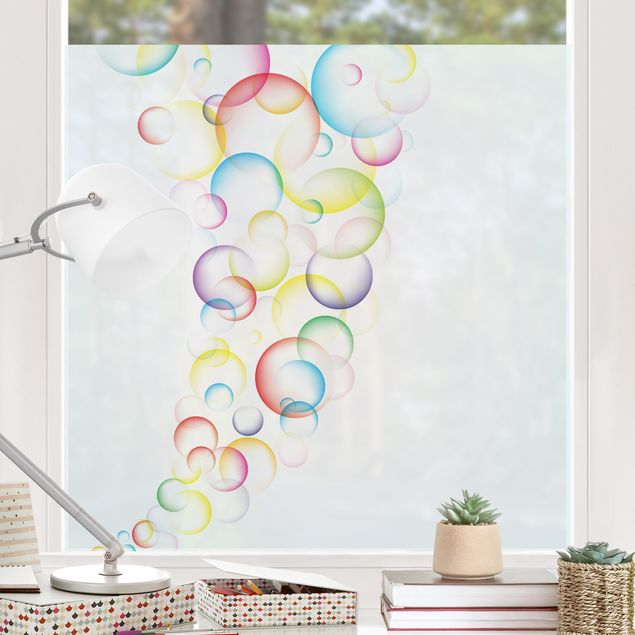 Fensterfolie Farbig Rainbow Bubbles