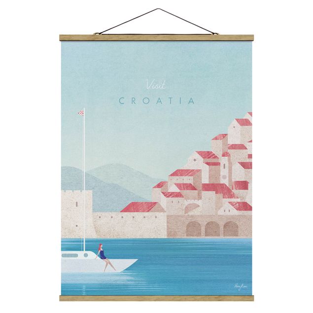 Stoffbild mit Posterleisten - Reiseposter - Croatia - Hochformat 3:4