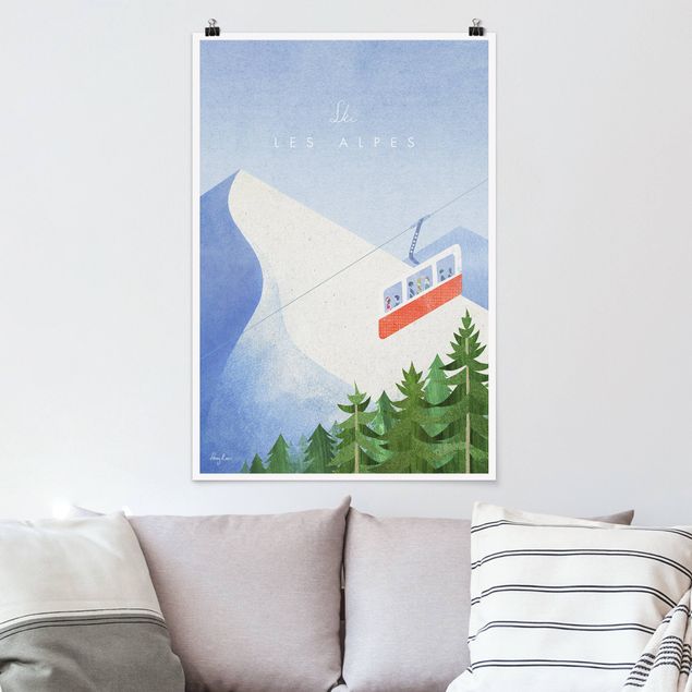 Poster Illustration Reiseposter - Les Alpes
