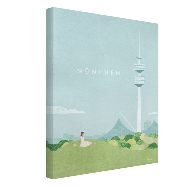 Leinwandbild Vintage Reiseposter - München