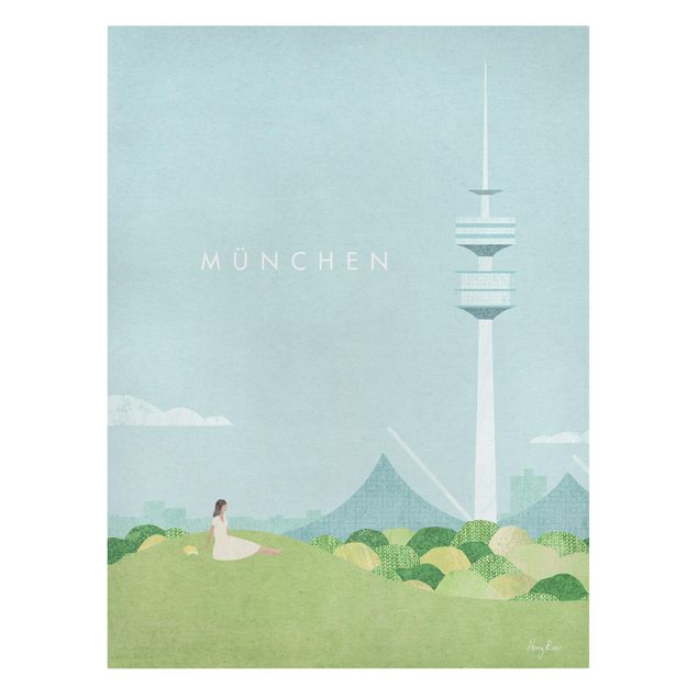 Leinwandbilder Skyline Reiseposter - München