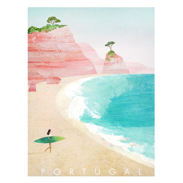 Magnettafel Strand Reiseposter - Portugal