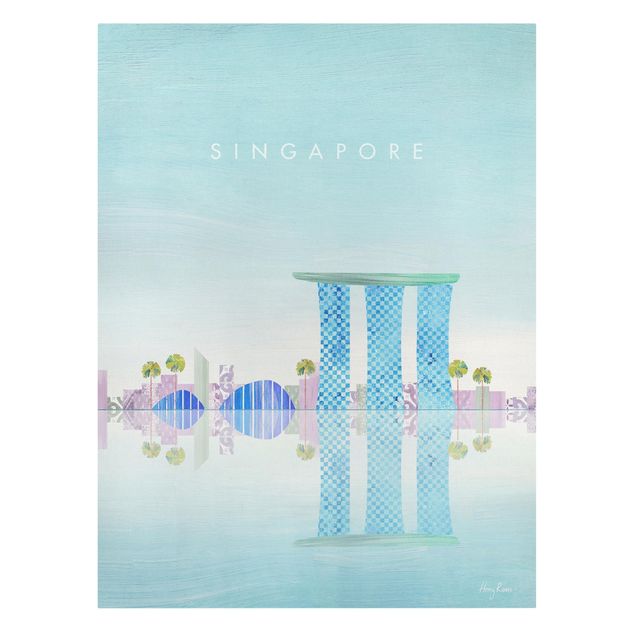 Leinwandbilder Skyline Reiseposter - Singapur