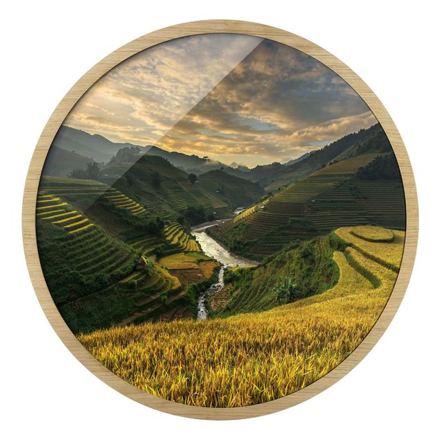 Wandbilder mit Rahmen Reisplantagen in Vietnam