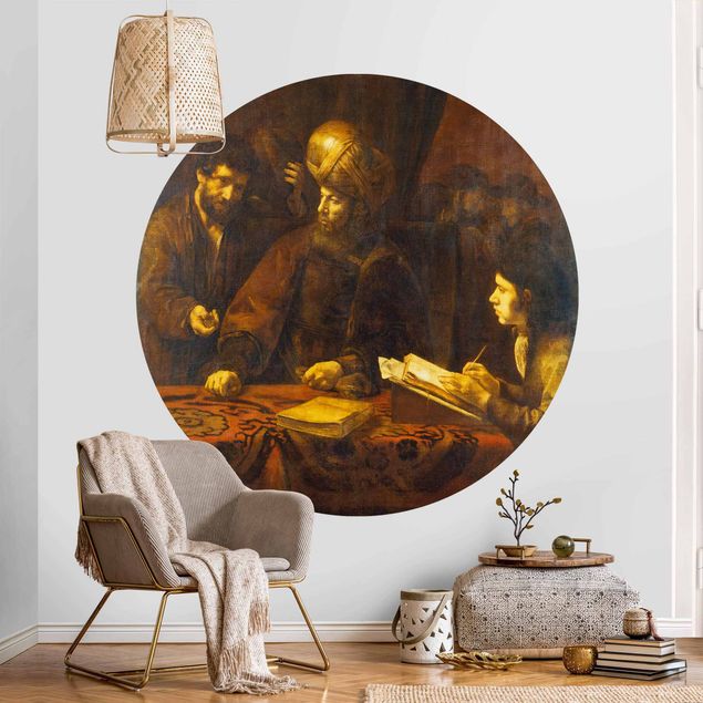 Runde Tapete selbstklebend - Rembrandt van Rijn - Gleichnis von Arbeitern