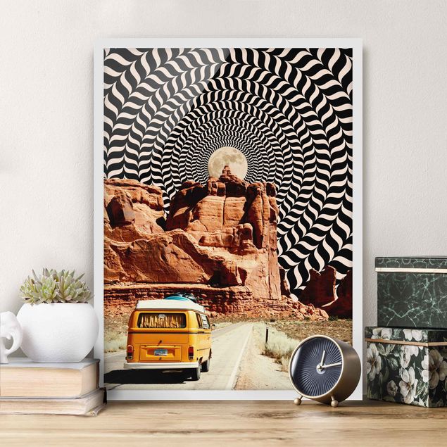 Kunstdrucke mit Rahmen Retro Collage - Der beste Roadtrip II