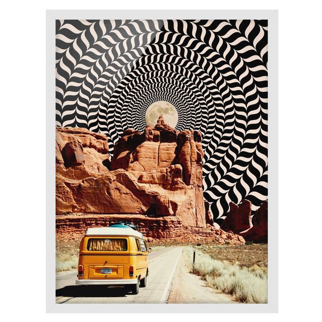 Bild mit Rahmen - Retro Collage - Der beste Roadtrip II - Hochformat - 3:4