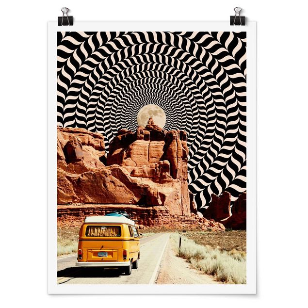 Poster - Retro Collage - Der beste Roadtrip II - Hochformat 3:4