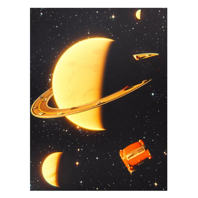 Wandbilder Retro Collage - The Rings Of Saturn
