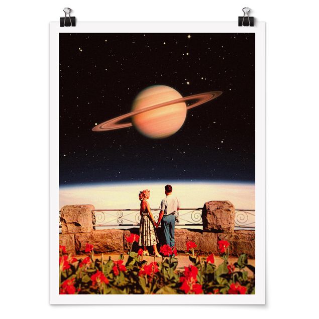 Poster kaufen Retro Collage - Liebe im All