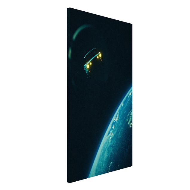 Magnettafel schwarz Retro Collage - Road Trip Through Space