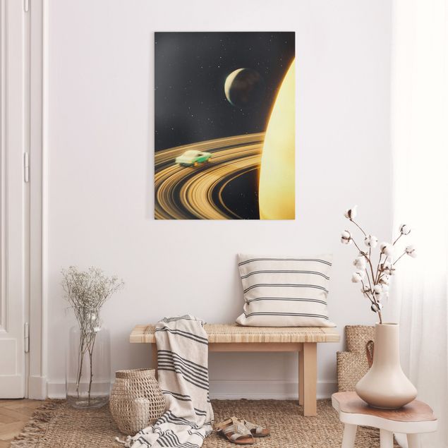 Leinwand Kunstdruck Retro Collage - Saturn Highway
