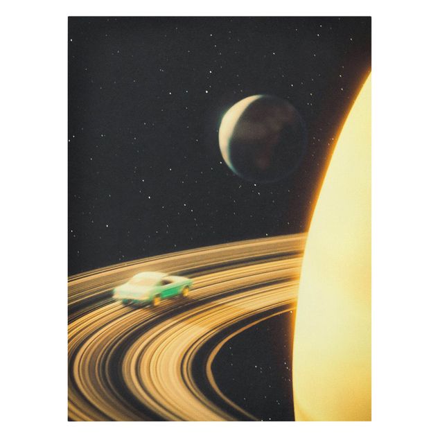 Bilder auf Leinwand Retro Collage - Saturn Highway