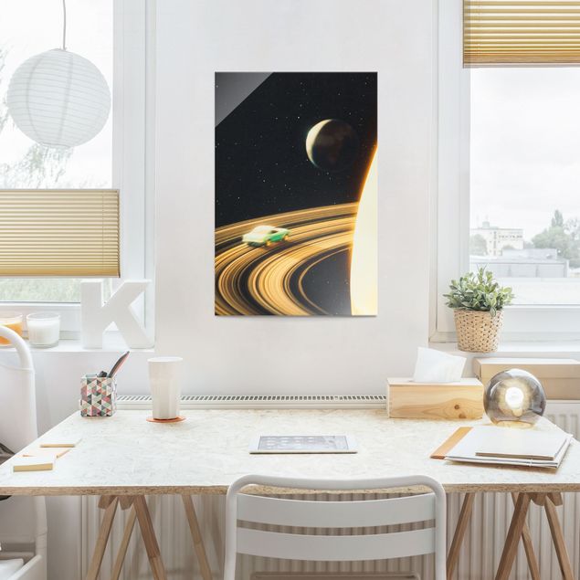 Schöne Wandbilder Retro Collage - Saturn Highway