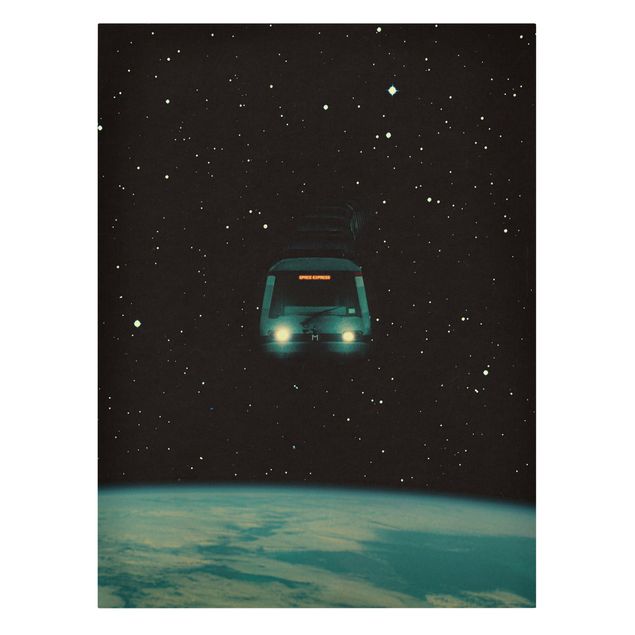 Bilder auf Leinwand Retro Collage - Space Express
