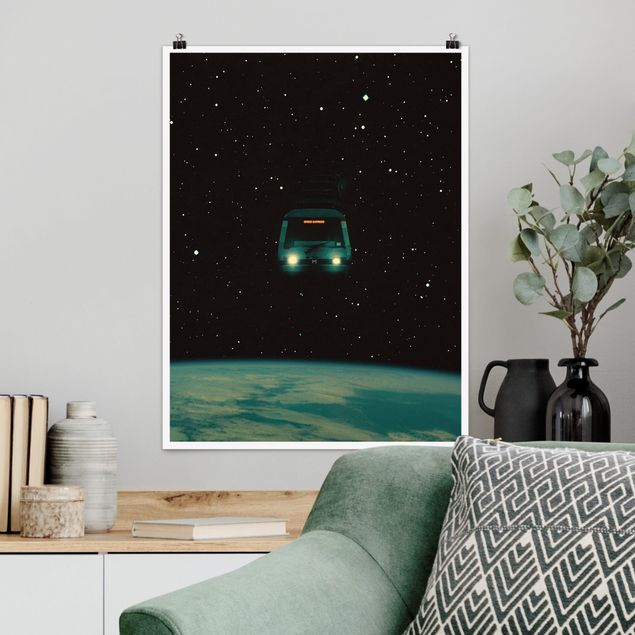 Kunstdrucke Poster Retro Collage - Space Express