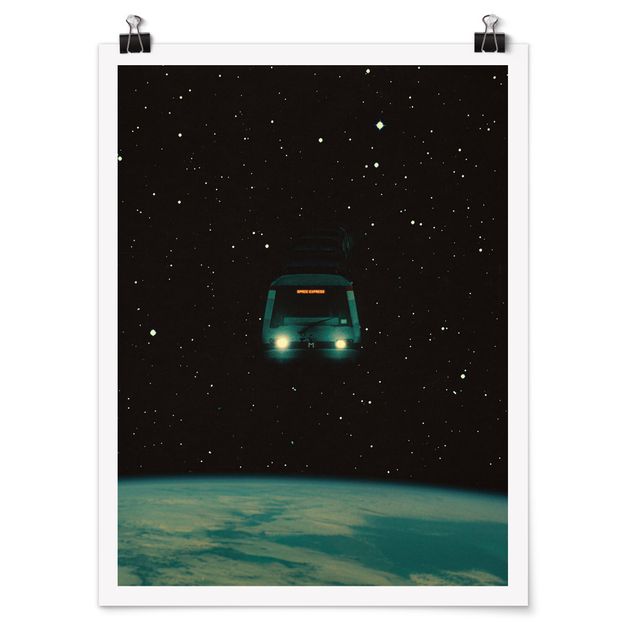 Poster - Retro Collage - Space Express - Hochformat 3:4