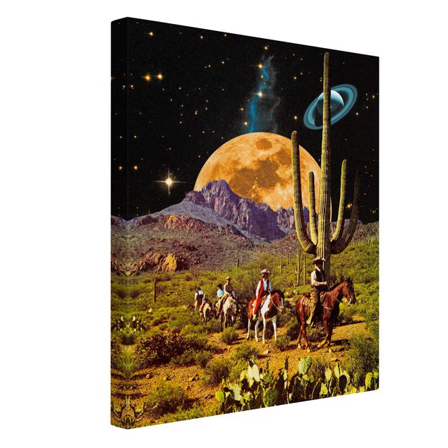 Kunstdrucke auf Leinwand Retro Collage - Weltraum Cowboys