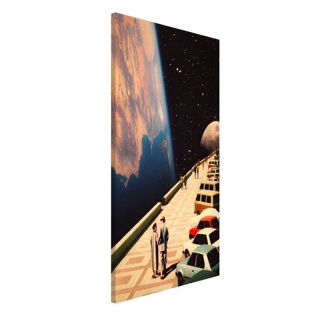 Magnettafel schwarz Retro Collage - Boardwalk In Space