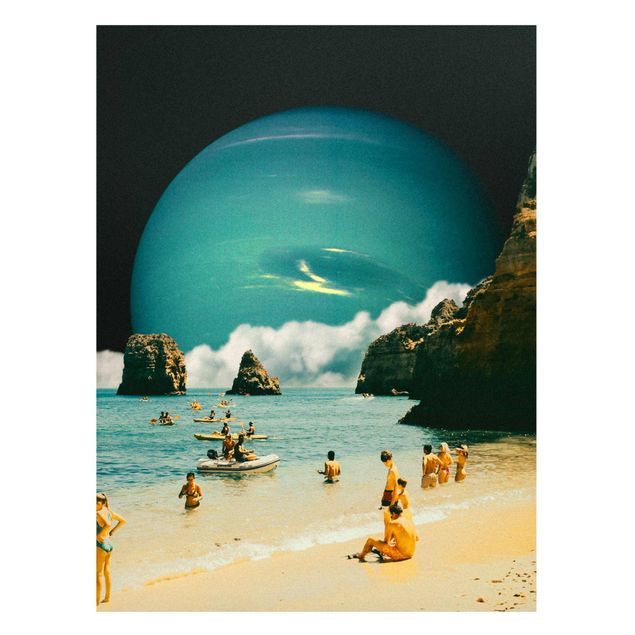 Schöne Wandbilder Retro Collage - Space Beach