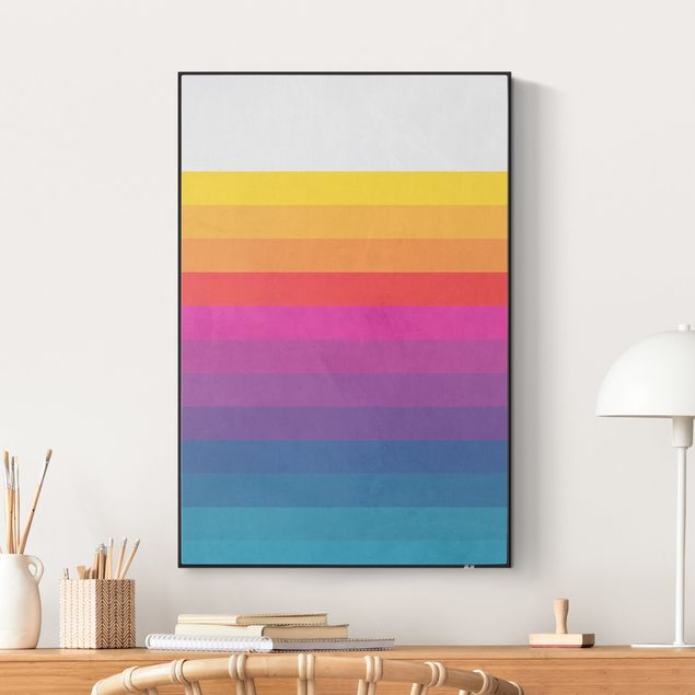 Schöne Wandbilder Retro Regenbogen Streifen