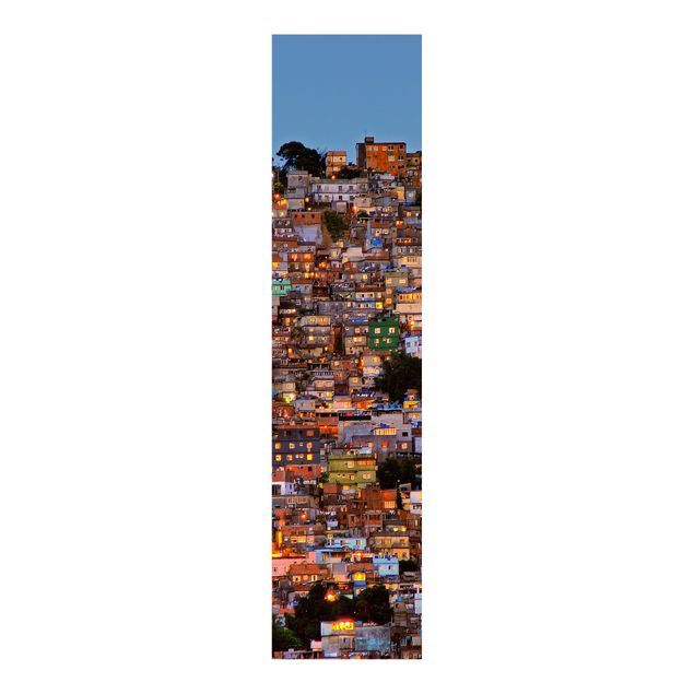 Schiebegardinen 3er Set Rio de Janeiro Favela Sonnenuntergang