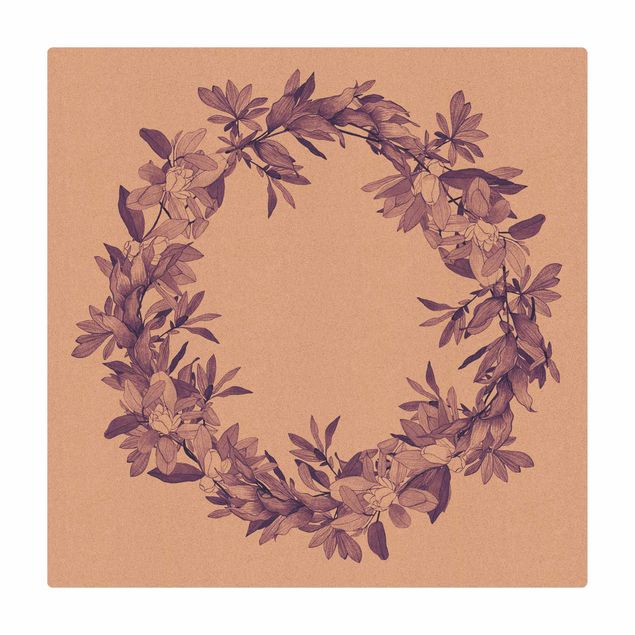 Große Teppiche Romantischer Blütenkranz Lila
