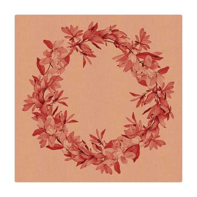 Große Teppiche Romantischer Blütenkranz Rot