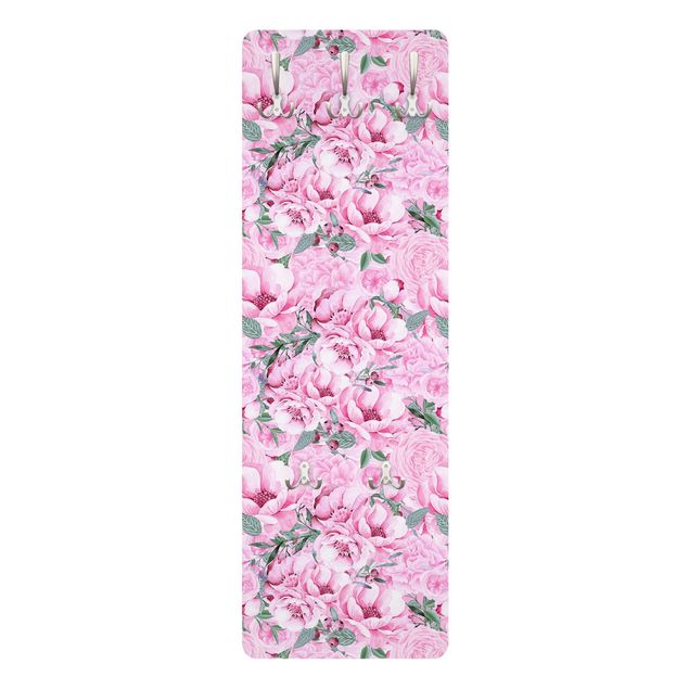 Garderobe - Rosa Blütentraum Pastell Rosen in Aquarell