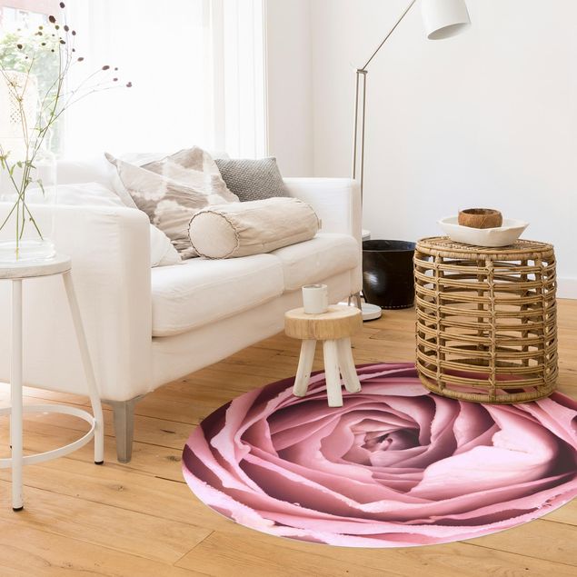 Moderne Teppiche Rosa Rosenblüte