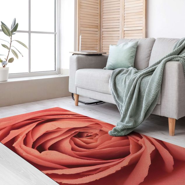 Teppich modern Rosa Rosenblüte