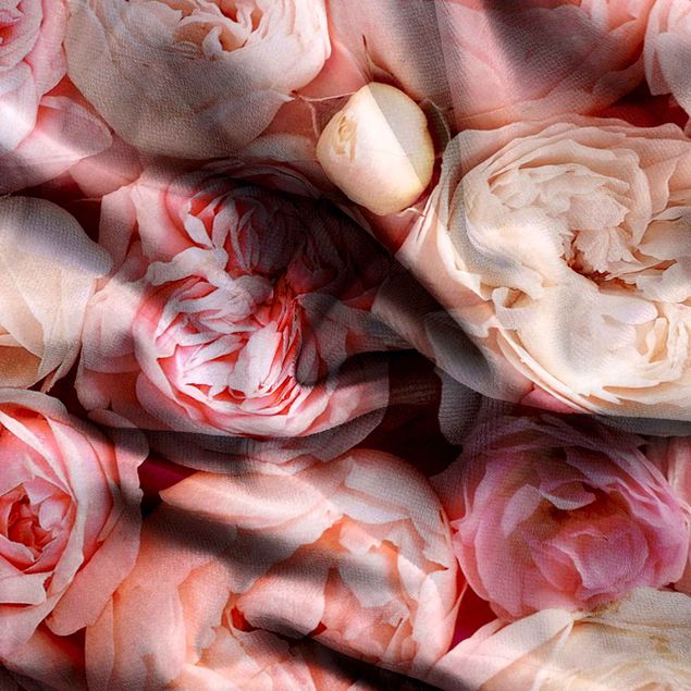 Vorhänge Landhausstil Rosen Rosé Koralle Shabby
