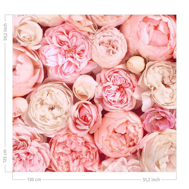 Blumenvorhänge Rosen Rosé Koralle Shabby