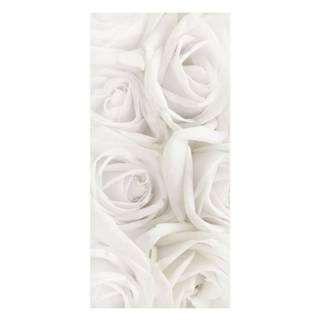 Magnettafel Blumen Weiße Rosen