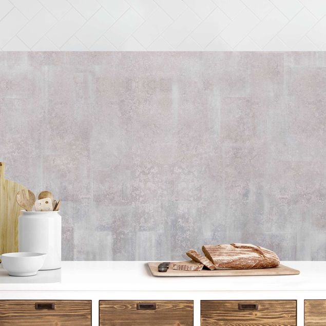 Küchenrückwände Platte Rustikales Betonmuster Grau