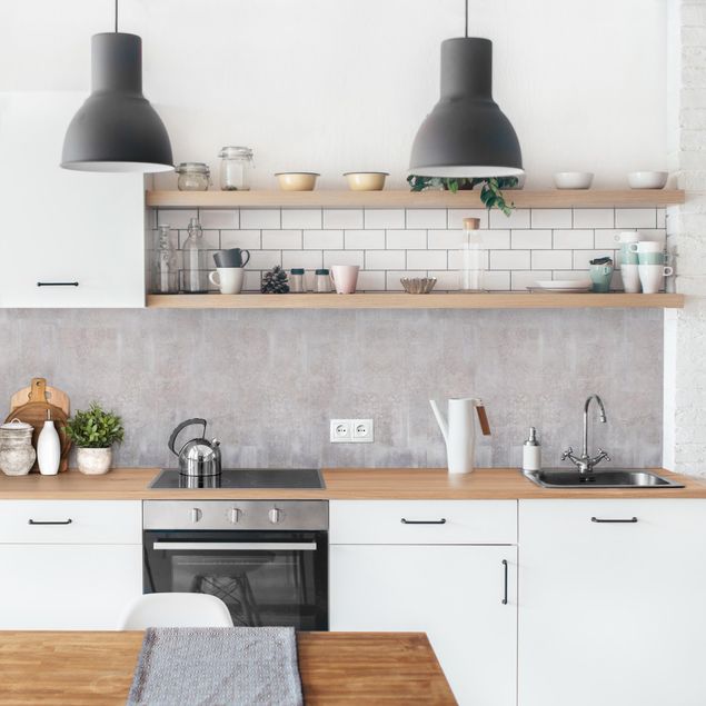 Küchenrückwand Steinoptik Rustikales Betonmuster Grau