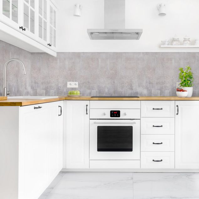 Glasrückwand Küche Steinoptik Rustikales Betonmuster Grau