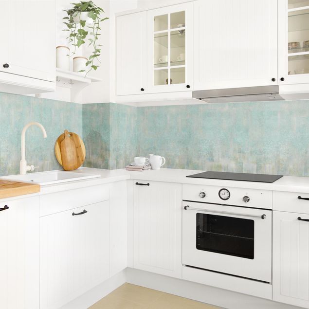 Küchenrückwände selbstklebend Rustikales Betonmuster Mint